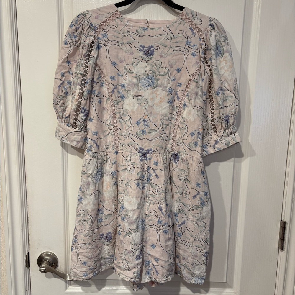 Express Pink, White And Blue Romper